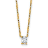 14k 1/4 carat Lab Grown Diamond VS+ F+ Radiant Complete 18 inch Four Prong Pendant Necklace